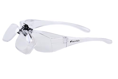 Suvisix Flip-Up Magnifying Safety Goggles +1.50 – Dual-Use Design with Detachable Close-Up Lens – Ideal for Home Projects, Workshop, and Technical Work