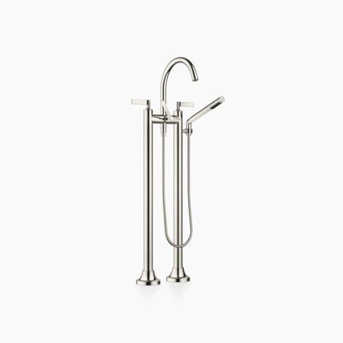 Dornbracht VAIA Mélangeur bain/douche à deux trous, montage indépendant, garniture de douche à main, manette, saillie 221 mm, 25943819-08, Couleur: Platine