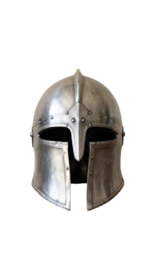 Medieval Steel Barbute Helmet Steel Corinthian Knight Helmet with Nasal Guard for LARP, Roleplay, Cosplay, Reenactment, Halloween Costume & Display