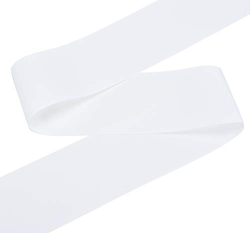 Yama 3 Inch Solid Grosgrain Ribbon Roll - 25 Yards For Gift Wrapping Ribbons, White #TOP2