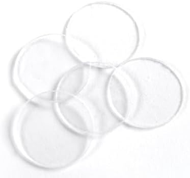 Acrylic Pool Cue Ferrule Pads, 0.552 Inch Diameter, 0.080 Inch Thick, Clear Protective Disks (10 Pcs)