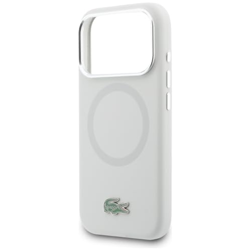 Coque Lacoste iPhone 17 Pro silicone gris compatible MagSafe - 6