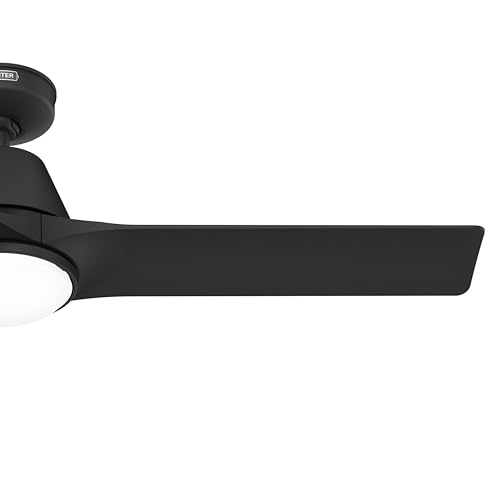 Image of Hunter 52 inch Aeronaut Outdoor Smart Ceiling Fan, LED Light, Remote, Black