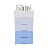TBVECHI Storage Drawer, 5-Tire with 6 Drawer Plastic Dresser Storage Tower Closet Organizer Unit for