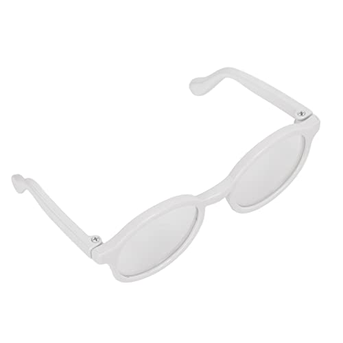 Akozon ペットメガネ プラスチック 透明 スタイリッシュ 面白い かわいい ペットサングラス 猫と犬用 ハロウィンアクセサリー ブラック 家族向け (白)