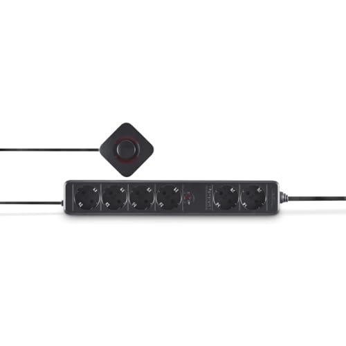 Bloc multiprises avec interrupteur à pied fini le mal de dos pour 6 prises noir