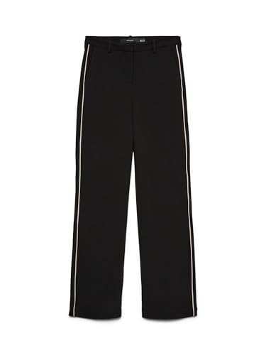 VERO MODA Straight Pant Vmzamira MW Pantalon Droit Slim Noos, Noir, S / 32L Femmes