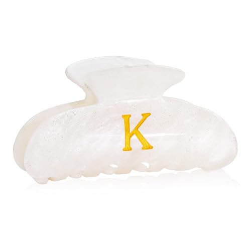 Image of Initial Cute Hair Clips - White Letter Elegant Hair Claw Clips, Fashion Glitter Claw Clips Durable Hair Clips, Wedding Gift, Bridesmaid Gifts, Birthday Gifts, Christmas Gift, Letter K