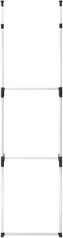 vidaXL Telescopic Wardrobe System Silver and black Aluminum, plastic