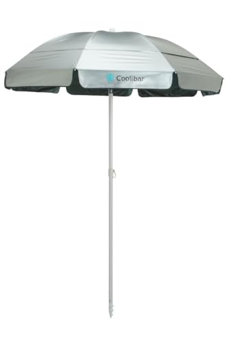 Coolibar UPF 50+ 6 Foot Intego Beach Umbrella - Sun Protective (One Size- Silver)