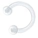16g Clear Piercing Retainers Clear Septum Ring Labret Bar Lip Flexible Cartilage Helix Daith Rook Tragus Earring Eyebrow Retaine Professional process
