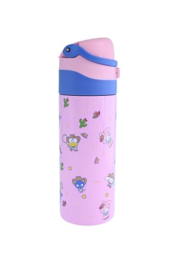 Image of Hello Kitty & Friends All-Over Character Print Pink 24 Oz Stainless Steel Water Bottle