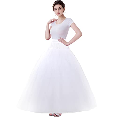 Make You Perfect Full A-Line Underskirt Hoopless Petticoat Skirt For Women Ball Gown Slip Crinoline Underskirt 4 Layers Crinoline Petticoat For Wedding Dress cover
