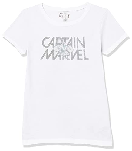 T-Shirt à Manches Courtes Marvel Fille Blanc Taille L Vêtement Coton Little Big Classic
