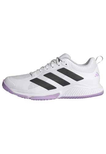 adidas Damen Court Team Bounce 2.0 Shoes, Cloud White/Core Black/Powder Plum, 49 1/3 EU – Ansicht 1