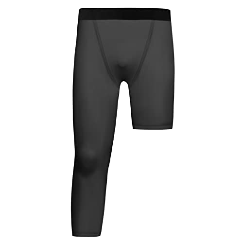 Hotfiary 3/4 Boys Youth Compression Leggings Single Leg Athletic Capris Tights Sports Base Layer for Kids Basketball2
