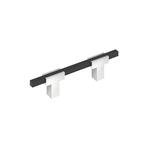 Amerock Urbanite 3 inch (76mm) Center-to-Center Polished Chrome/Brushed Matte Black Cabinet Pull, BP7789826BMB