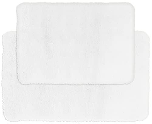 Pure Bath 2 Piece Faux Fur Bath Rug Set, 20" x 32" and 17" x 24", Ivory