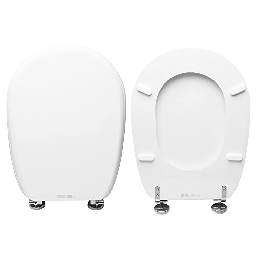 HYDROHOME Copriwater Ideal Standard Liuto Come Originale, Tavoletta Wc In Legno Rivestito in Poliestere Con Cerniere Regolabili, Asse Wc Colore. MADE IN ITALY (BIANCO)