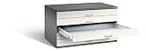 CP Planschrank 5 Schubladen vulkangrau, perlweiß 135,0 x 96,0 x 76,0 cm