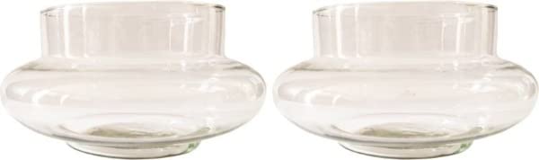 Virya Homes Clear Transparent Bubble Bowl Glass Vase Set of 2