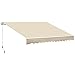 Outsunny 12' x 8.2' Outdoor Patio Manual Retractable Exterior Window Awning - Tan
