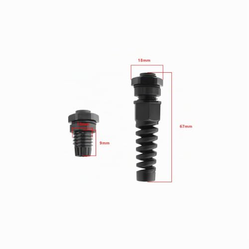 Miniatura 4 de Vgol 10 Prensaestopas Pg7 Ip68 De Color Negro De Nailon Resistente Al Agua De 3 A 6,5 Mm Con Contratuerca Ajustable Y Protección Contra Tensión Para La Fijación De Cables