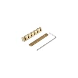 OVSAL Electric Guitar Brass Nut 42mm Height Adjustable Brass Roller Nut Guitar Nut 6 String Electric Guitar Replacement Parts