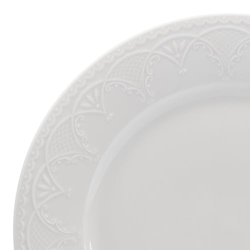 Image of Pfaltzgraff Esmerlda White 24 Piece Plate Bowl Dinnerware Set, Service for 8