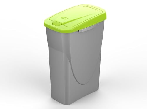 eacommerce - Pattumiera per raccolta differenziata Componibile in Plastica | Sistema di Aggancio Facilitato | Ideale per Casa e Giardino | Verde 25 Litri