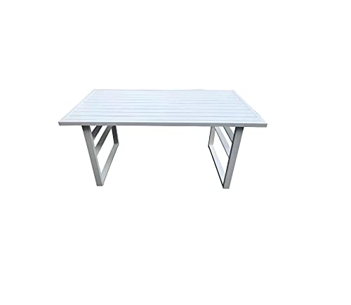 Tavolo Alluminio 140x71x68h cm Bianco