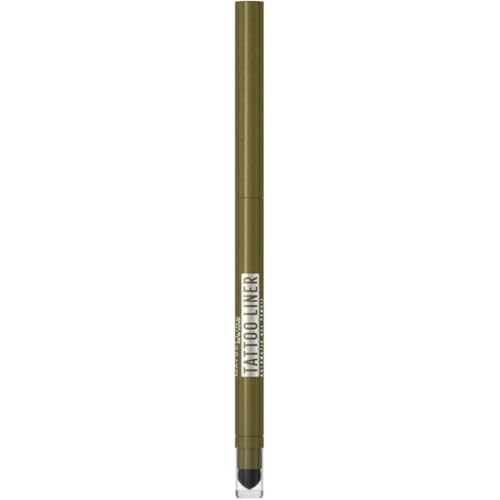 Maybelline New York Matita Occhi in Gel Sfumabile, Effetto Smokey Eyes, Tenuta Fino a 36H, Formula Waterproof a Prova di Sbavature, Tattoo Liner Automatic Gel Pencil, Tonalità: Emerald Energy