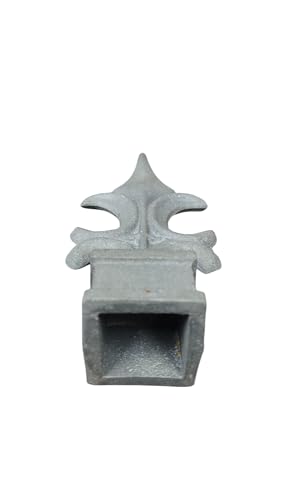 Image of Cast Iron Fence Finials, Multiple Decorative Styles & Sizes, 1 /2 inch to 1 inch Inch Square and Round Spears, Fleur de Lis Design (1 inch Scroll Cross SQ, 5)