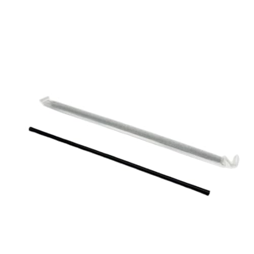 Pitillos plásticos negros 7.75 pulgadas 300 piezas miniatura 1