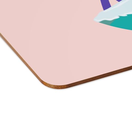 Napperon liège rose de table rectangulaire style vacances surf lot de 4