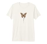 Mariposa con Estampado de Leopardo - Bonito gráfico de Letras de Amor Camiseta Premium