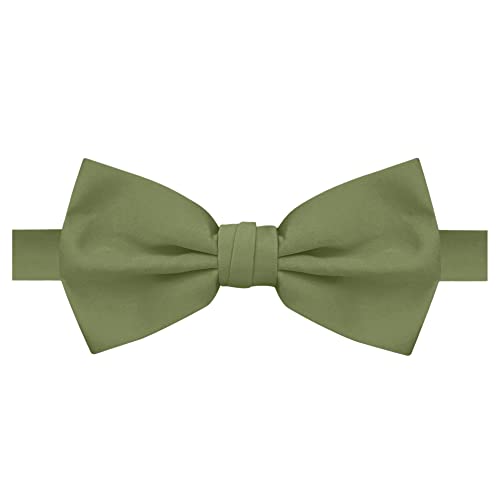Image of Jacob Alexander Men's Pretied Banded Adjustable Solid Color Bowtie