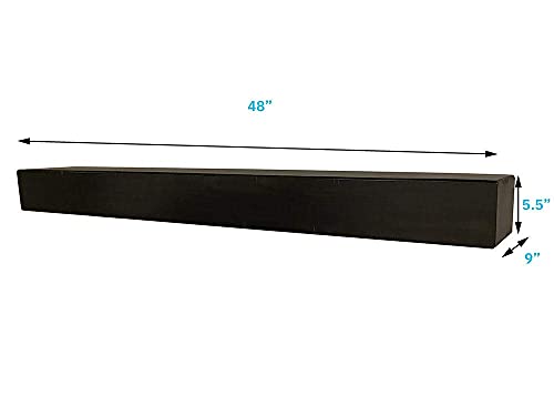Mantelsdirect Dakota Floating Pine Wood Fireplace Mantel Shelf - Coffee Bean Color 48" Beautiful Wooden Rustic Shelf Perfect For Electric Fireplaces And More! Mantels Direct #TOP2