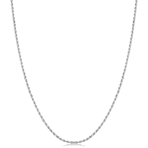 Collier en Argent Sterling LAMGUL avec chaîne en corde tressée de 7.5MM pour filles