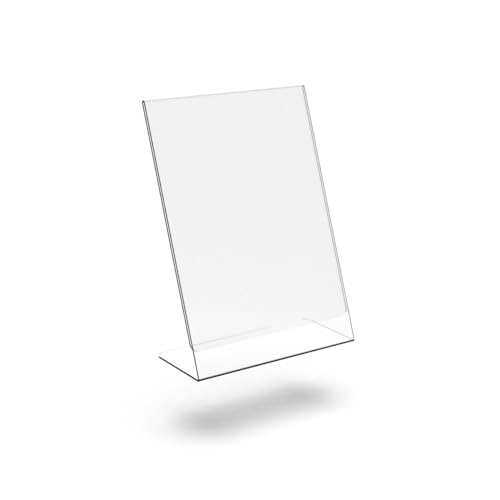 Marco Acrílico A4 Vertical – Porta Menús/Expositor Transparente de Sobremesa para Restaurante, Oficina y Hogar