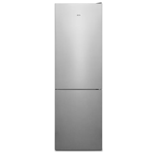 AEG Frigorífico Combi RCB632E9MU, 330 L, Altura 186 cm, Ancho 60 cm, Total No Frost, MultiFlow, Cajón ExtraChill, Libre Instalación, Puerta Reversible, Display LED Interior, INOX