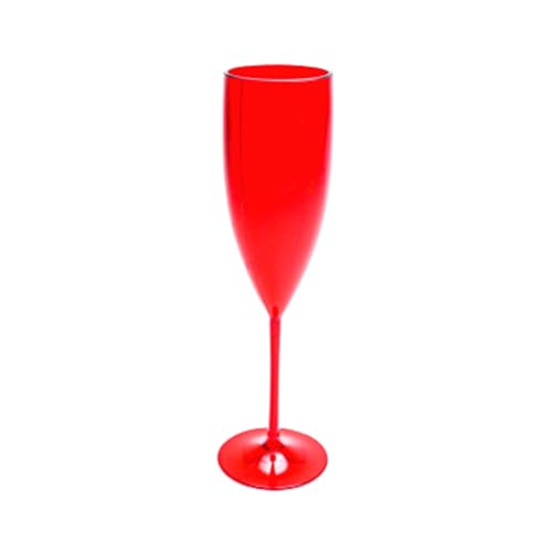 10 Taças Champanhe Acrílico 160 Ml Para Festas/Comemorações cor:Vermelho