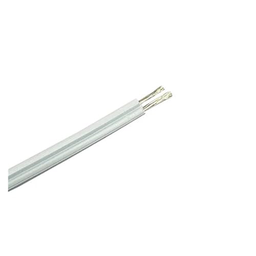 BADIKA Alambres y Cables UL (PVC) Cable de alimentación Paralelo SPT-1 18AWG 0,75 Cable Cuadrado Doble 2P Cable eléctrico Blancos Negro 10 Metros(White)