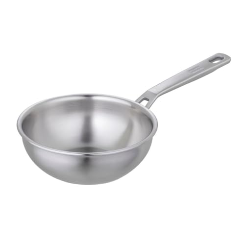 Kuhn Rikon Chef's Pan 16cm 5-Ply Stainless Steel & Aluminium, Oven & Dishwasher Safe, Multi-Ply with Stay-Cool Handle, Perfect for Stir-Fries, Sauces & More, Induction Safe Pan - Culinary Fiveply