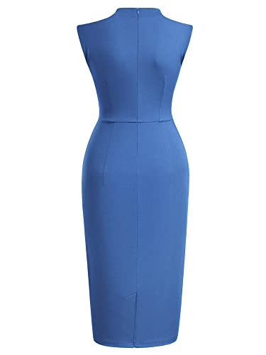 Image of Miusol Women's Retro 1950s Style Half Collar Ruffle Cocktail Pencil Dress