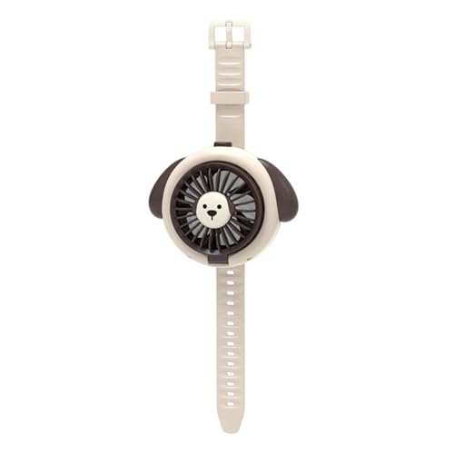 Ventilador portátil - Enfriador aire forma reloj 3 velocidades | Abanico eléctrico con correa muñeca | Pequeño aparato pila tipo reloj – mano, acampada, playa, senderismo, vacaciones, exterior.
