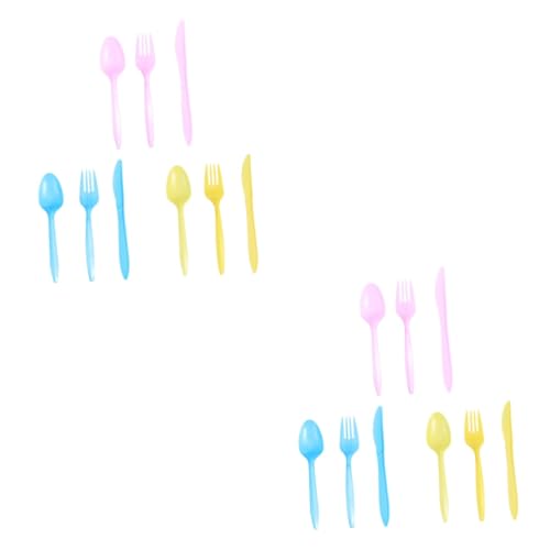 minkissy Party Tableware 36 Pcs Tableware Cutlery Flatware Child Pp re-usable Birthday Party Dinnerware