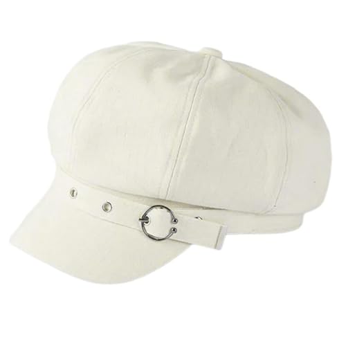 Girls Teens Hat Woman Octagonal Hat with Metal Fastening Decals Woman Teens Spring Sunproof French