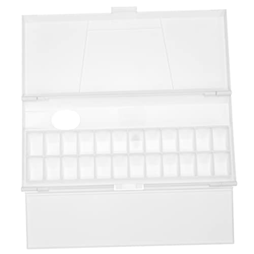 HOMSFOU Box Watercolor Folding Paint Mixing Box with Compartments Durable Art Palette for School Use Lightweight Portable Design Keeps Colors Fresh for Artists