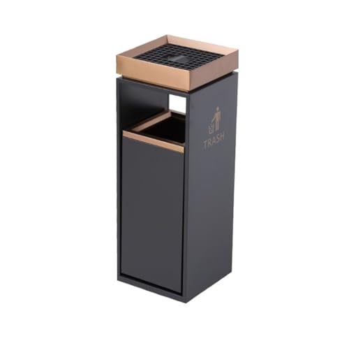 SHCHNA Organizador de Basura al Aire Libre Bote De Basura Vertical con Cenicero For Pasillo De Ascensor De Edificio De Oficinas De Centro Comercial Reciclaje Interior Exterior(Black)